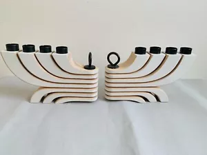 Set of 2 Scandinavian Candleholders, Nordic Light, Design House Stockholm by Jon - Picture 1 of 9