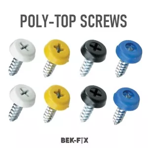 Number Plate Screws Fixing Kit Oversized Moulded Head Polytop Screws 10G 18mm - Picture 1 of 14