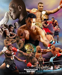 Iron Mike Tyson, Wishum Gregory Art, poster stampa da parete 20" x 16" B4200 - Foto 1 di 1
