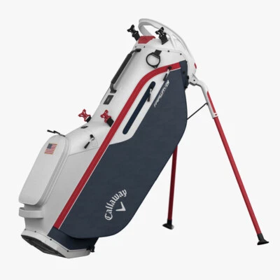 Bolso de pie Callaway 2025 Fairway C blanco/azul marino/HND/rojo/bandera NUEVO 2176 Foto 1 de 3