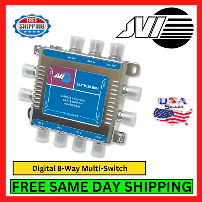 TV Antenna Digital Multi Switch For Satellite 3-In 8-Out UHF/VHF/FM Diplexer Kit - Image 1 of 4