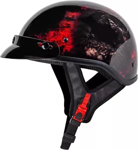 Cartman Cruiser Scooter Motorcycle Half Face Helmet, DOT Approved Large RS - Picture 1 of 8