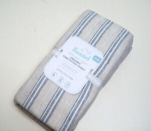 Pottery Barn Kids Reed Yarn Dyed Flannel Organic Baby Crib Toddler Fitted Sheet
