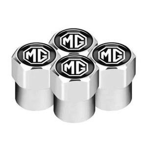 Chrome MG Wheel Valve Dust Caps. MG3 MG5 MG-ZS MG-HS MGB Spitfire Midget etc - Picture 1 of 3