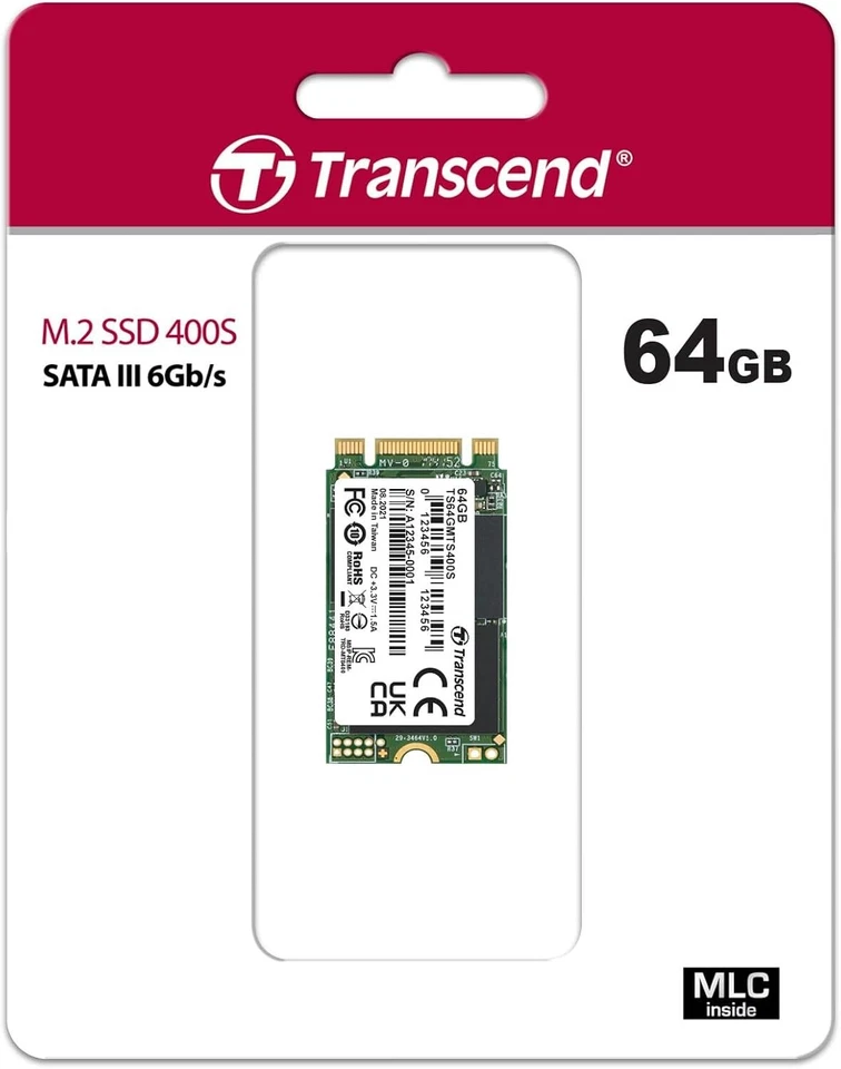 Transcend 64GB MTS400S SSD - M.2 2242 SATAIII - Internal Solid State Drive (NEW) - Image 1 of 4