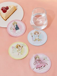 Cardcaptor Sakura Anime Kawaii Cute Cartoon Coffee Drink Cup Coasters - 4 Pack - Picture 1 of 5