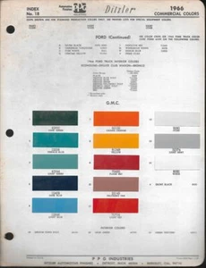 1966 GMC Colors Paint Chips Ditzler PPG - Picture 1 of 1