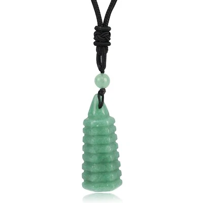 Collar colgante de piedras preciosas torre Wenchang chakra curativo cristal pagoda Fengshui Foto 1 de 4
