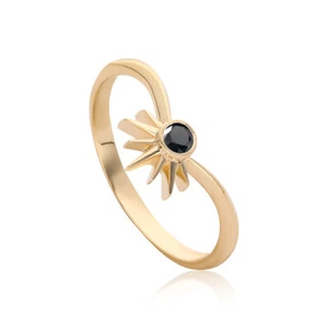 14K Gold 0.08 Ct. Black Lab-Created Diamond Crown Wedding Band Ring Fine Jewelry - Picture 1 of 9