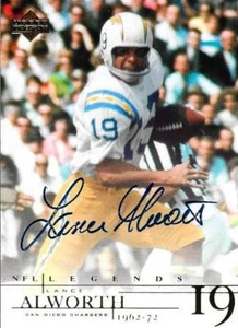 RARE LANCE ALWORTH SIGNED 01 UPPER DECK CERTIFIED NFL LEGENDS~FOOTBALL HOF AUTO - Picture 1 of 2