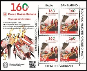 * FOGLIETTO 160° Croce Rossa Italiana - 4 Francobolli B ITALIA 2024 Nuovo * - Foto 1 di 1