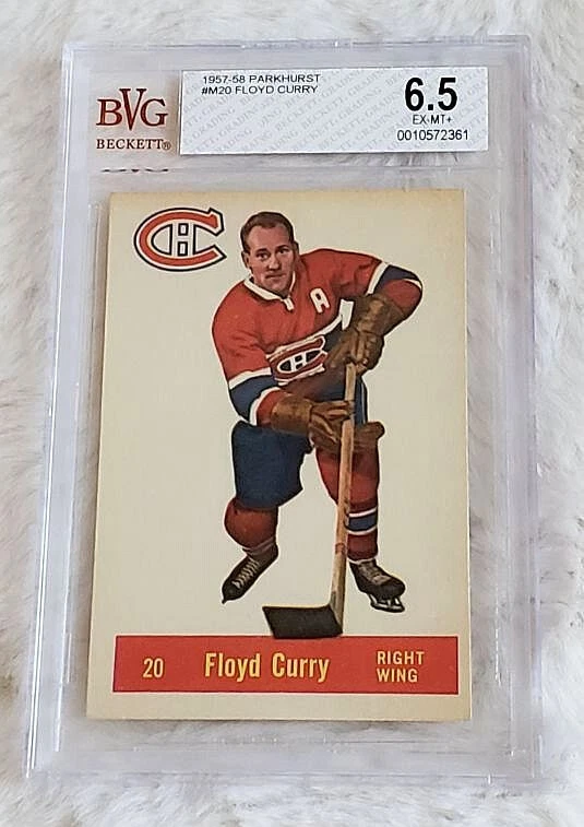 1957-58 Parkhurst #20 FLOYD CURRY Montreal Canadiens BGS BVG 6.5 EX-MT+ - Image 1 of 2