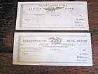 2 Blank Checks for Money Received from Daniel D. Brodhead U.S. Navy Agent Boston