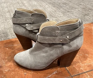 RAG & BONE HARROW WILDLEDER HELLGRAU LEDER STIEFELETTEN 38,5 8,5 M 3,5" ABSATZ GEBRAUCHT, IN EINWANDFREIEM ZUSTAND - Bild 1 von 8