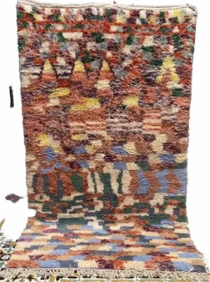 Moroccan Azilal Handmade Rug B1 Wool Berber Tribal rug 9ft x4ft 5’’/love Foto 1 de 4