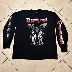 Terror Reid Shirt Herren Large Schwarz Langarm Horror Grafik Rap Tee Hip Hop - Bild 1 von 9