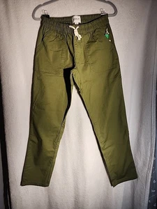 Pact Organic Women's Organic Cotton Drawstring Waist Pants XS Moss Green New - Picture 1 of 7