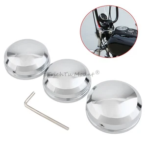 Aluminum Upper Fork Stem Nut Covers Cap For Harley Dyna Sportster 1200 Softail - Picture 1 of 14