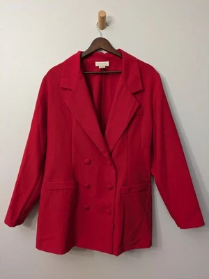 Blazer Roamans Mujer Talla 16 Rojo Doble Pecho Carrera De Colección Años 90 Clásico Foto 1 de 4
