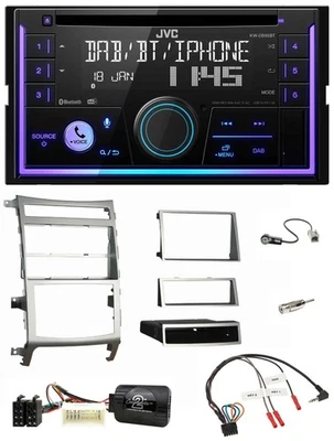 JVC Lenkrad USB 2DIN DAB Bluetooth CD Autoradio für Hyundai IX55 2009-2012 silbe - Bild 1 von 4