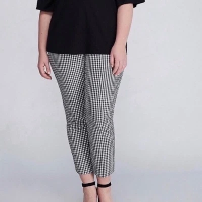 Lane Bryant The Lena Ankle Pants Gingham Black White Curvy Fit Size 22 NWT - Image 1 of 4