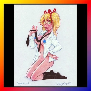 MANDY Signed ART PRINT Dean Yeagle AUTOGRAPHED Sexy BLAZER & TIE Full Body NEW - Picture 1 of 1