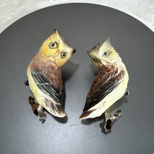 2 Vtg Japan Keramik Tauben Vogel Clip-On Weihnachtsbaumschmuck 3,75" x 2,75" - Bild 1 von 4