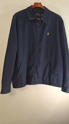 Polo Ralph Lauren Bomber Jacket Men XXL Bi-Swing Navy Lined Full Zip Preepy - Image 1 of 4