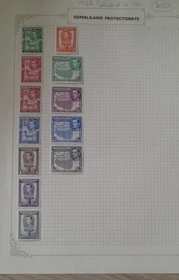 Somaliland Protectorate stamps on page 1938 KGVI Complete set of 12 to Rs5 MM - Image 1 of 3