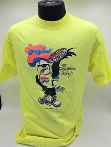 VTG Jack’s Original T Shirt Single Stitch Neon Yellow Size Medium - Picture 1 of 7