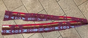 PENDLETON WOOL Fabric Strip Remnant-Brown, Blue, Red, Tan Pattern-84” X 3” - Picture 1 of 4