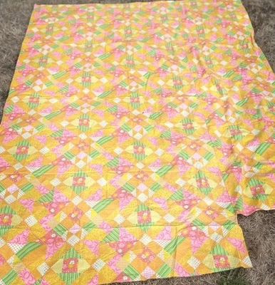 Vintage bunter Retro Flower Power Groovy Stoff 61x87 zum Basteln Mehrzweck Nähen - Bild 1 von 4