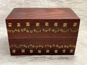Ricettario vintage in legno coperchio incernierato dipinto a mano fiori artigianali completo - 8199 - Foto 1 di 9