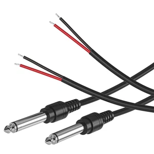 Paquete de 2 enchufes macho de 6 pies de repuesto 6,35 mm a cable desnudo extremo abierto TS 2 polos mono 1/4 - Imagen 1 de 12