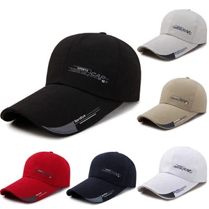 Mens Womens Long Brim Visor Sun Hat Peaked Sport Snapback Baseball Caps Outdoor- - Picture 1 of 18