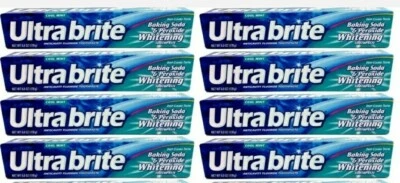 Lote de 8 Pasta de Dientes Ultra Brite Cool Mint con Bicarbonato de Sodio y Peróxido 6oz. Foto 1 de 4