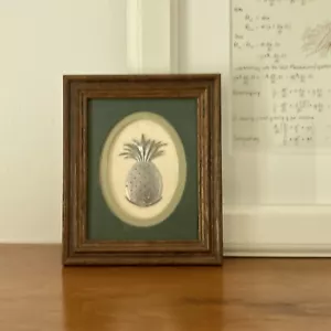 Vintage gerahmtes Zinn Ananaskunst Winston Salem NC traditionelles Cottagecore - Bild 1 von 7
