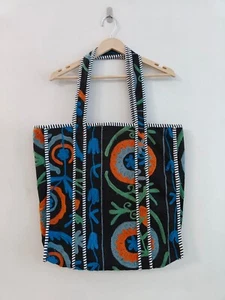 Cotton Quilted Tote Bag, Indian Handmade Bag, Women Shopping Bag, Market Bag - Picture 1 of 8