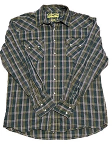 Lote de 2 camisas de manga larga a presión de perlas a cuadros ajustadas de ajuste moderno para hombre grandes - Imagen 1 de 8