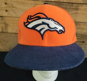 New Era 59 fifty NFL Denver Broncos Naranja Sombrero Azul Bill Prendas para la cabeza Gorra Talla 7 1/2 - Imagen 1 de 6