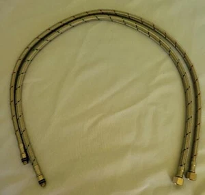 Conector de grifo de baño de 32 pulgadas de largo trenzado par de acero NUEVO - Imagen 1 de 3