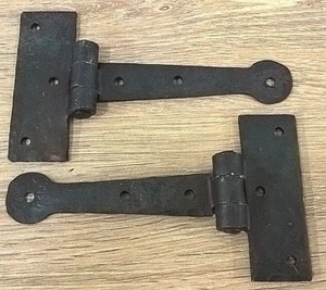 Handgeschmiedeter Schrank T-Scharniere Dartington Stahl 5" Bienengewachst handgeschmiedet 01-100-05 - Bild 1 von 2
