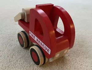 The Little White Company Little Fire Engine Wooden Toy Age 3y+ - Picture 1 of 10