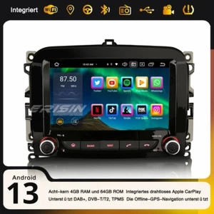 7" Acht-Kern Android 13 CarPlay DAB+ Autoradio Navi 64GB USB Fiat 500L 2012-2017 - Bild 1 von 19