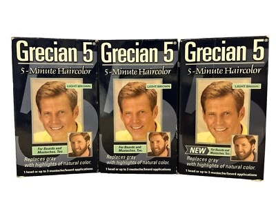 Color de cabello para hombre Grecian 5, marrón claro (GH15) (paquete de 3) Nuevo de Lote Antiguo Foto 1 de 3