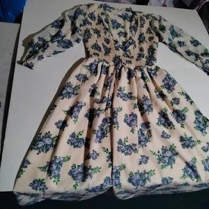 Asos design yellow Blue floral fit and flare lined dress 0 women's nwot - Picture 1 of 11