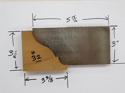 Custom Lock Edge Shaper Knives For 3 3/16+  X 3 3/8  Solid Crown Molding Profile • 59.85$
