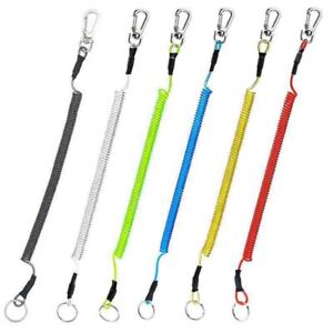 Kering Hook Lanyard Coil Cord Clasp Retractable Key Chain Spiral Keychain Tether