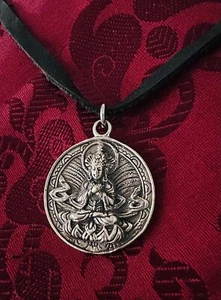 Silbernes Buddha Amulett VAIJRDHARA Münze aus TIBET - Bild 1 von 3