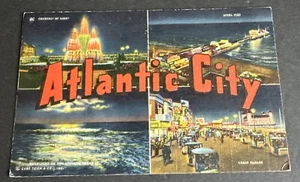 Postkarte: Großer roter Buchstabe Nachtansicht ~ Atlantic City, New Jersey NJ - Bild 1 von 2
